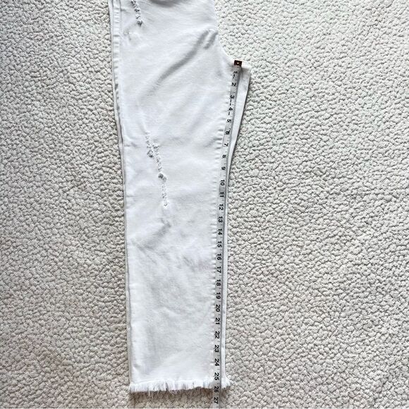 Liverpool Distressed The Crop Straight White Women's Freyed Hem Jeans Size 10/30 - Picture 5 of 15